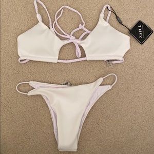 White strappy bikini